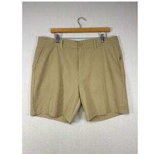 Fresh Clean Threads Mens 34 Tan Performance Stretch Golf Shorts Khaki
